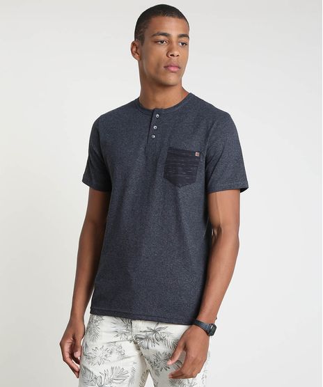 Camiseta-Masculina-com-Bolso-Manga-Curta-Gola-Portuguesa-Cinza-Mescla-Escuro-9871266-Cinza_Mescla_Escuro_1