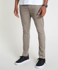 Calca-de-Sarja-Masculina-Jogger-Slim-com-Bolsos-Bege-Escuro-9906316-Bege_Escuro_1