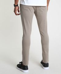 Calca-de-Sarja-Masculina-Jogger-Slim-com-Bolsos-Bege-Escuro-9906316-Bege_Escuro_4