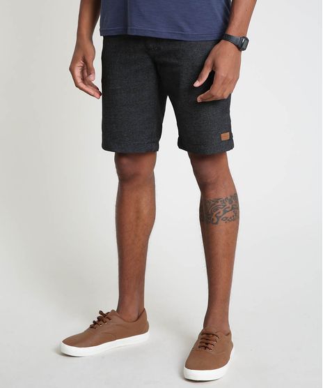 Bermuda-Masculina-Reta-com-Bolsos-Cinza-Mescla-Escuro-9896849-Cinza_Mescla_Escuro_1