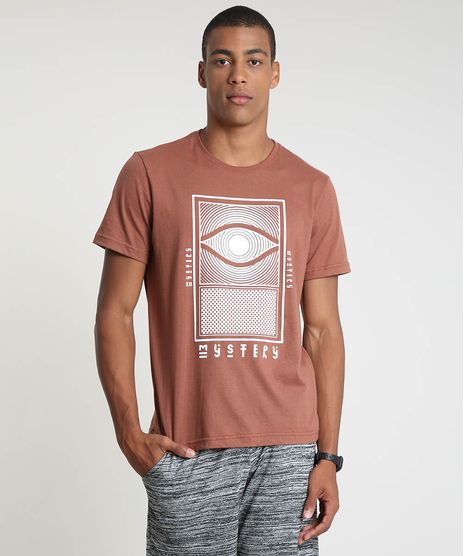 Camiseta-Masculina--Mistery--Manga-Curta-Gola-Careca-Marrom-9887605-Marrom_1