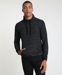 Blusao-Masculino-em-Moletom-Felpado-com-Bolso-Gola-Alta-Preto-9783882-Preto_1