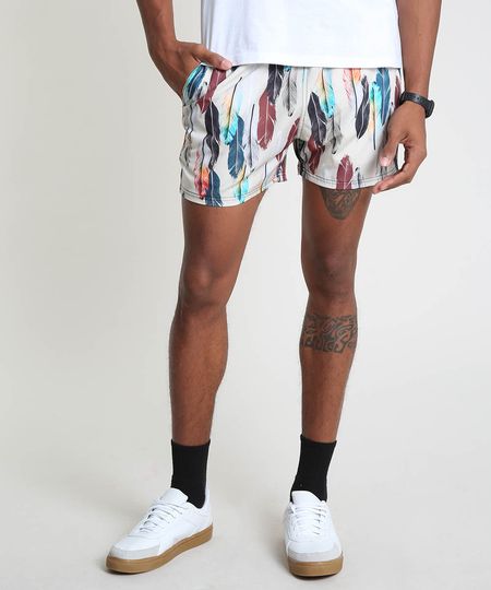 Short-Masculino-Estampado-de-Penas-com-Bolsos-Bege-9863749-Bege_1 Short-Masculino-Estampado-de-Penas-com-Bolsos-Bege-9863749-Bege_1