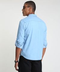 Camisa-Jeans-Masculina-Tradicional-com-Bolsos-e-Martingale-Manga-Longa-Azul-Claro-9898263-Azul_Claro_2