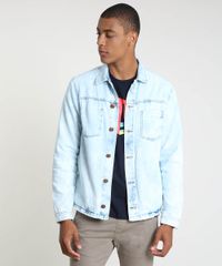 Jaqueta-Jeans-Masculina-Trucker-com-Bolsos-Azul-Claro-9896453-Azul_Claro_1