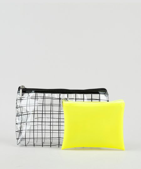 Kit-de-2-Necessaires-Femininas-Estampada-Quadriculada---Neon-Multicor-9901239-Multicor_1