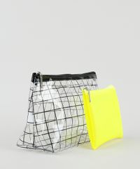Kit-de-2-Necessaires-Femininas-Estampada-Quadriculada---Neon-Multicor-9901239-Multicor_2