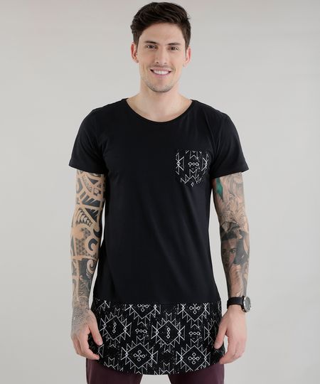 Camiseta-Longa-com-Estampa-Etnica-Preta-8578484-Preto_1