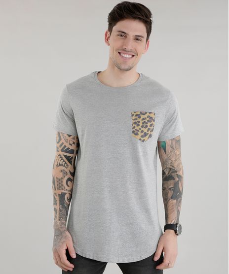 Camiseta-Longa-com-Animal-Print-Cinza-Mescla-Claro-8587270-Cinza_Mescla_Claro_1