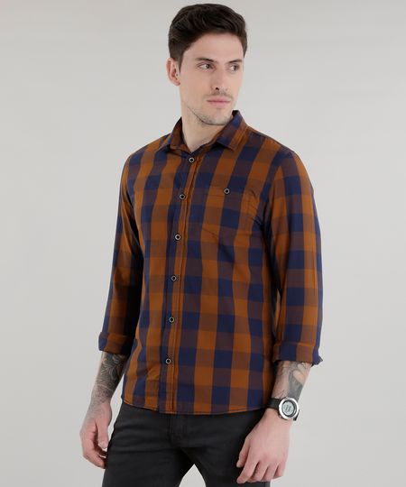 Camisa-Xadrez-Marrom-8448831-Marrom_1 Camisa-Xadrez-Marrom-8448831-Marrom_1