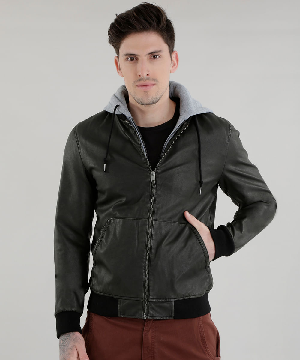 jaqueta bomber com capuz masculina