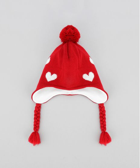 Gorro-com-Estampa-de-Coracoes-em-Trico-Vermelho-8490731-Vermelho_1