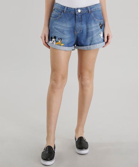 Short-Jeans-Relaxed-Mickey-com-Patchs-Azul-Escuro-8632178-Azul_Escuro_1
