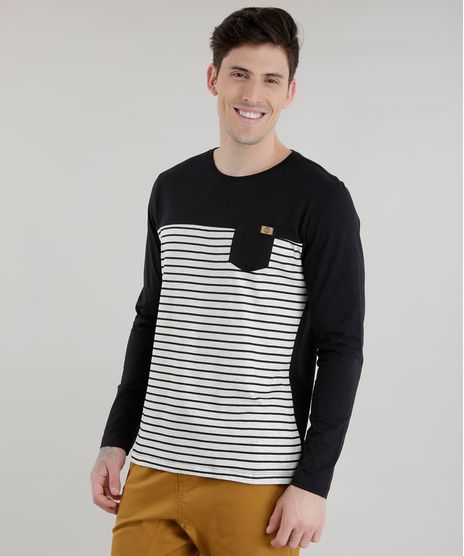 Camiseta-com-Estampa-de-Listras-Preta-8581855-Preto_1
