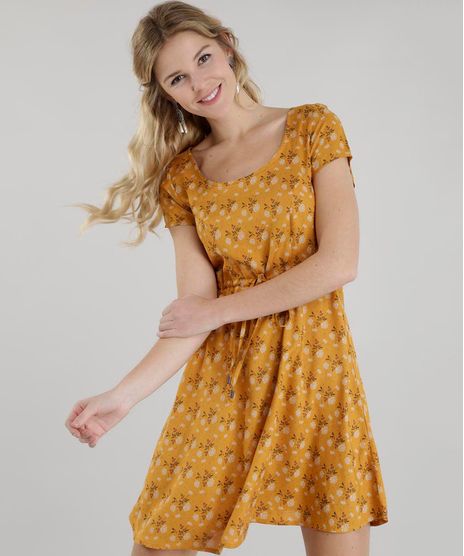 Vestido-Estampado-Floral-Amarelo-Escuro-8501285-Amarelo_Escuro_1