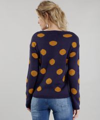 Sueter-em-Trico-Estampado-de-Poa-Azul-Marinho-8490014-Azul_Marinho_2