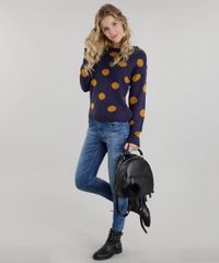 Sueter-em-Trico-Estampado-de-Poa-Azul-Marinho-8490014-Azul_Marinho_3