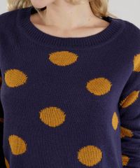 Sueter-em-Trico-Estampado-de-Poa-Azul-Marinho-8490014-Azul_Marinho_4