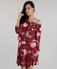 Vestido-Ombro-a-Ombro-Estampado-Floral-Vinho-8602775-Vinho_1