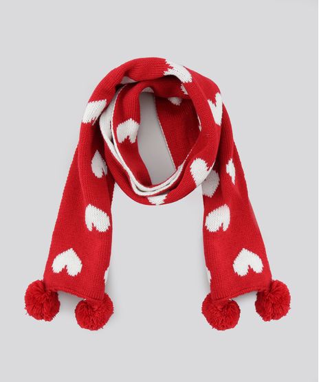 Cachecol-em-Trico-Estampado-de-Coracoes-Vermelho-8491914-Vermelho_1