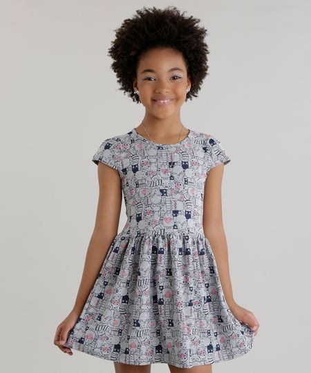 Vestido-Estampado-de-Gatinhos-Cinza-Mescla-8644333-Cinza_Mescla_1