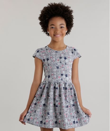 Vestido-Estampado-de-Gatinhos-Cinza-Mescla-8644333-Cinza_Mescla_1