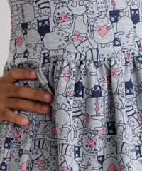 Vestido-Estampado-de-Gatinhos-Cinza-Mescla-8644333-Cinza_Mescla_4