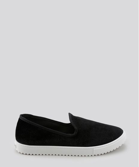 Tenis-Slip-On-Zaxy-em-Veludo-Preto-8634171-Preto_1