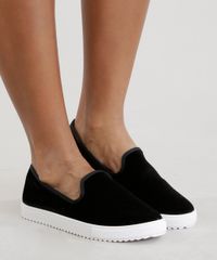 Tenis-Slip-On-Zaxy-em-Veludo-Preto-8634171-Preto_2