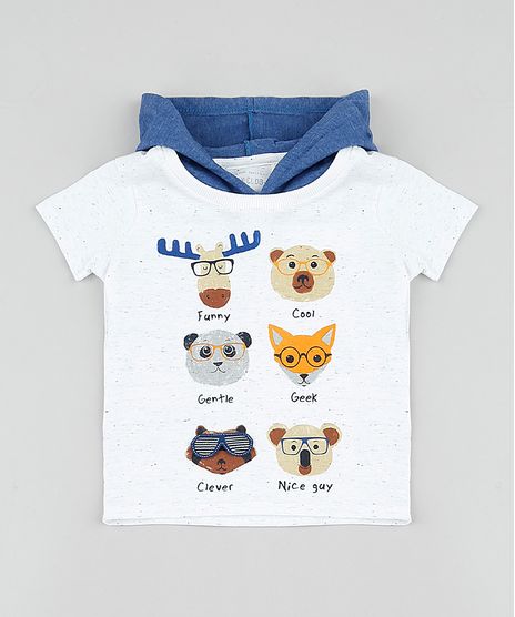 Camiseta-Infantil-Raglan-com-Estampa-Interativa-de-Bichinhos-e-Capuz-Manga-Curta-Off-White-9871528-Off_White_1