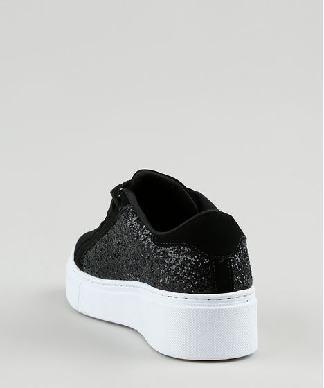 tenis flatform glitter