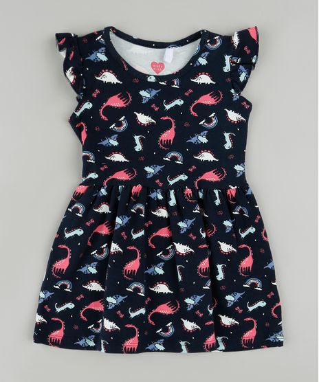 Vestido-Infantil-Estampado-de-Dinossauros-com-Babado-Sem-Manga-Azul-Marinho-9895165-Azul_Marinho_1