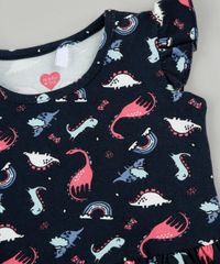 Vestido-Infantil-Estampado-de-Dinossauros-com-Babado-Sem-Manga-Azul-Marinho-9895165-Azul_Marinho_4