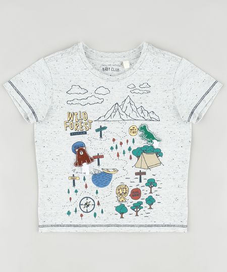 Camiseta-Infantil-com-Estampa-Interativa-de-Bichos-Manga-Curta-Cinza-Mescla-Claro-9871531-Cinza_Mescla_Claro_1