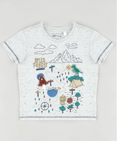 Camiseta-Infantil-com-Estampa-Interativa-de-Bichos-Manga-Curta-Cinza-Mescla-Claro-9871531-Cinza_Mescla_Claro_1