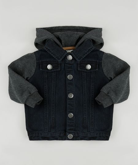 Jaqueta-Jeans-Infantil-com-Moletom-Felpado-e-Capuz-Cinza-Mescla-Escuro-9810338-Cinza_Mescla_Escuro_1