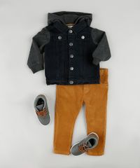 Jaqueta-Jeans-Infantil-com-Moletom-Felpado-e-Capuz-Cinza-Mescla-Escuro-9810338-Cinza_Mescla_Escuro_3