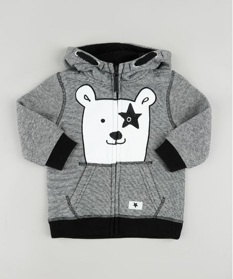 Blusao-Infantil-Urso-em-Moletom-Felpado-com-Capuz-e-Bolsos-Cinza-Mescla-Escuro-9792624-Cinza_Mescla_Escuro_1