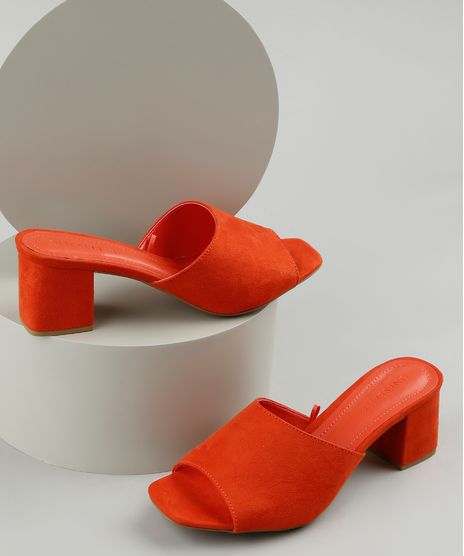 Tamanco-Feminino-Oneself-Salto-Quadrado-Medio-em-Suede-Laranja-9685099-Laranja_1