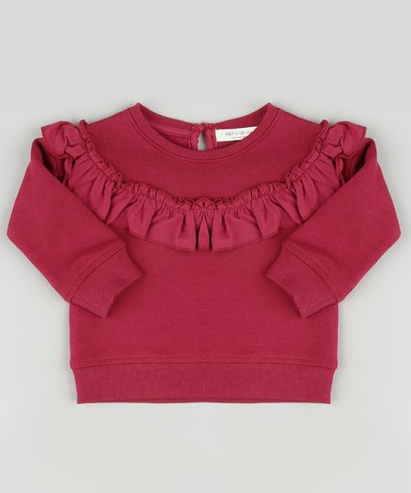 Blusao-Infantil-em-Moletom-Felpado-com-Babado-Vinho-9805411-Vinho_1