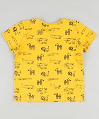 Camiseta-Infantil-Estampada-de-Bichos-Manga-Curta-Amarela-9875970-Amarelo_2