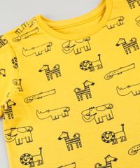Camiseta-Infantil-Estampada-de-Bichos-Manga-Curta-Amarela-9875970-Amarelo_4