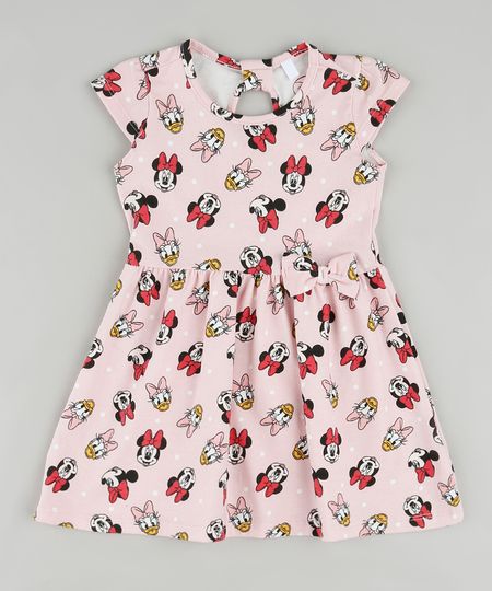 Vestido-Infantil-Minnie-e-Margarida-Estampado-com-Laco-Manga-Curta-Rosa-Claro-9909913-Rosa_Claro_1
