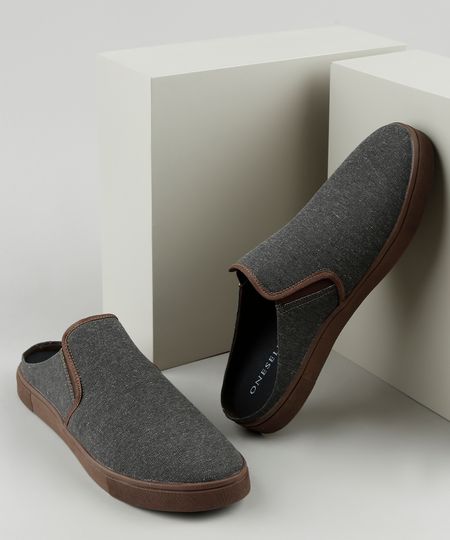 Tenis-Slip-On-Mule-Masculino-Oneself-Cinza-Mescla-Escuro-9924374-Cinza_Mescla_Escuro_1