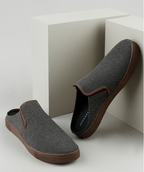 Tenis-Slip-On-Mule-Masculino-Oneself-Cinza-Mescla-Escuro-9924374-Cinza_Mescla_Escuro_1