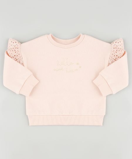 Blusao-Infantil--Hello-Sweet-Heart--em-Moletom-Felpado-com-Babado-Rose-9805413-Rose_1