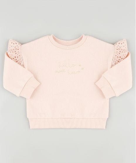 Blusao-Infantil--Hello-Sweet-Heart--em-Moletom-Felpado-com-Babado-Rose-9805413-Rose_1