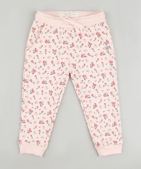 Calca-Infantil-Estampada-Floral-em-Moletom-com-Bolsos-Rosa-Claro-9794861-Rosa_Claro_1