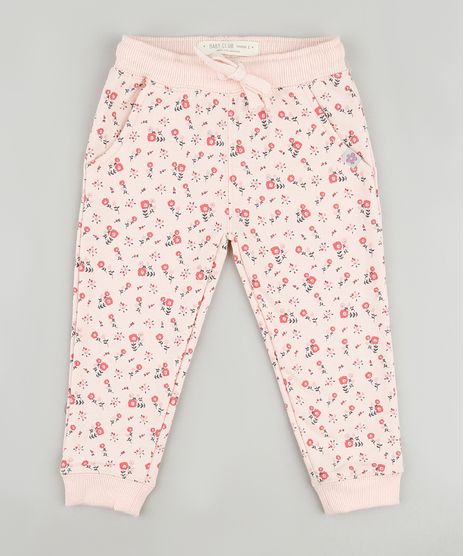 Calca-Infantil-Estampada-Floral-em-Moletom-com-Bolsos-Rosa-Claro-9794861-Rosa_Claro_1