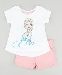 Conjunto-Infantil-Elsa-Frozen-de-Blusa-Manga-Curta-Off-White---Short-em-Moletom-Rosa-Claro-9880799-Rosa_Claro_1